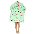 Miniatyrbilde 2 av 5: Oversized teppehette - Sherpa fleece bærbart teppe for unisex voksne kvinner menn, fluffy gigantisk komfortabel hettegenser avocado