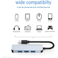 Miniatyrbild 3 av 5: USB 3.0-hubb, 4-portars ultraslim USB 2.0-datahubb för Macbook, Mac Pro/Mini, iMac, Surface Pro, XPS, bärbar dator, externa hårddiskar