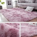 Miniatyrbillede 2 af 5: Shaggy soveværelse tæppe, tæppe til stue stor gulvmåtte til entre, blødt fluffy shag tæppe fluffy indendørs tæppe (120 * 160 cm) Pink 120*160CM