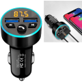 Miniatyrbild 2 av 2: Bluetooth-ljudsändare för billadapter MP3-spelare QC 3.0 Snabb billaddning 12V 8 RGB LED 2 USB-portar Handsfree-samtal, Stödjer TF-kort och U-disk