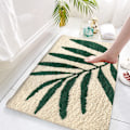 Miniatyrbillede 2 af 5: Skridsikre bademåtter, bademåtte badeværelse tæppe superabsorberende blødt brusebad egnet til stue/køkken udendørs (45 * 65 cm, bambusblade) Bamboo leaves