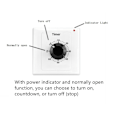Miniatyrbilde 3 av 5: 60 Minutters Timer, AC 220V, 15A, Intelligent Mekanisk Nedtellingstimer, Tidsbryter, Panel Timer Kontrollknapp 86