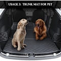 Miniatyrbild 4 av 5: Vattentät PU-läder husdjur bakre bagageutrymmesmatta, hundbaksäteöverdrag, dammtät skyddande matta för Tesla Model Y