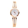Dam Elegant Kvarts Analog Klocka Lyx Rhinestone Klänning Rund Smycken Armbandsur
