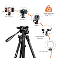 Miniatyrbilde 5 av 5: Bærbar Lett Bluetooth Tripod med Fjernkontroll og Avtakbar Kamerabase
