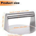 Miniatyrbilde 3 av 5: Smash Burger Press, 5,5 tommers matkvalitet 304 rustfritt stål hamburgerpress, for Flat Top Griddle Grill Steking BBQ（Rustfritt stålhåndtak） Stainless