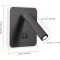 Miniatyrbild 5 av 5: 8W Modern LED Vägglampa Väggläslampa med 350° Vridbar Strömbrytare 3W Svart 3000K Black 3000K