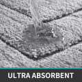 Miniatyrbilde 3 av 5: Badematte 40 x 60 cm, sklisikker badematte maskinvaskbar, ultramyk og vannabsorberende baderomsmatte for bad, badekar og dusj - lys grå Gray