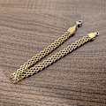 Miniatyrbilde 4 av 5: 18K gull over sterling sølv italiensk 5mm mesh lenke kjede armbånd for kvinner, 925