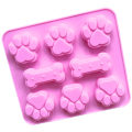 Miniatyrbillede 4 af 4: 3 stk. hundepoter og knogle silikoneforme, 3D hvalpehundepoter kageforme, hundeknogle chokoladeform, pote isterningforme, non-stick fødevarekvalitetsforme
