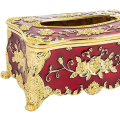 Miniatyrbillede 3 af 5: Luksuriøs servietholder til opbevaring af servietter, servietholder til bil, servietholder til, rød guld (18x12x9,5 cm) Gold red