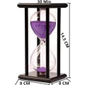 Miniatyrbild 2 av 4: 30 minuters timglas klocka 30 min hem dekoration timglas timer kontor prydnad timglas träram timglas timer sandglas kökstimer lila 30 Minute