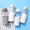 Miniatyrbillede 5 af 5: Glas Vandflaske Silikone Etui Kreative Gaver Flasker Anti-Skoldning Hold Koldt Vandflaske Dark Gray