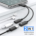 Miniatyrbild 2 av 6: 60W USB C Splitterkabel, Snabbladdande Typ C Splitterkabel med Dataöverföring, 2 i 1 USB C Splitteradapter för iPhone 15, Macbook, Xbox, Laptop black