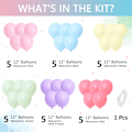 Miniatyrbillede 2 af 5: Pastelfarvede regnbueballoner, 100 stk. ballonpakke 13,2 tommer makaron flerfarvede balloner, assorterede farver latexballoner