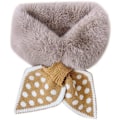 Miniatyrbilde 1 av 5: Sjal, for kryss-sjal Kunstig pels krage sjal Falsk krage Barn Polka Dot Sløyfe Diamon, Kaffe
