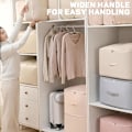 Miniatyrbild 2 av 5: Ultra Space Saving Självkomprimerande Organiseringsväska, Packpåsar för Dunjacka, Täcke, Kläder, Filtar (Blå, L för Kläder)