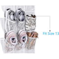 Miniatyrbillede 3 af 5: 30 store lommer sko hængende opbevaring arrangør til garderobe skinne rack dobbeltsidet med roterende bøjle mesh sko arrangør, hvid White
