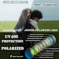 Pikkukuva 4 / 4: Puolireunaiset polarisoidut aurinkolasit miehille - UV400-suojaus Retro puolikehys aurinkolasit Unisex Polarisoitu miesten naisten aurinkolasit