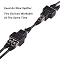 Miniatyrbilde 4 av 5: RJ45-kobling, RJ45 1 hunn til 2 hunn, RJ45-kontaktdeler, Ethernet Cat 5 / Cat 6 /Cat 7 Ethernet LAN-kabelforlenger (1 par)