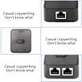 Miniatyrbild 3 av 5: Nätverks-LAN-switch 2 portar, RJ45-nätverksnyckeltryckbrytare Splitter Selector Box, 100M 2 i 1 ut eller 1 i 2 ut, 2 portars nätverkshubb svart