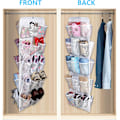 Miniatyrbillede 2 af 5: 30 store lommer sko hængende opbevaring arrangør til garderobe skinne rack dobbeltsidet med roterende bøjle mesh sko arrangør, hvid White