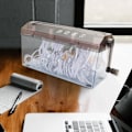 Miniatyrbillede 3 af 5: Mini håndshredder, bærbar papirskærer, manuel shredder, kontor- og skrivebordsartikler til hjemmet, håndpapirshredder til papir, noter, regninger, fotos