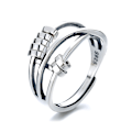 Miniatyrbild 1 av 5: Ångest Ring, Fidget Ring Ångest Ringar  Spinner Ring, Silverpläterade Fidget Ringar för Ångest Stressavlastare Spinner Ringar, Justerbara Ringar