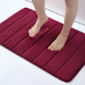 Miniatyrbillede 1 af 3: Memory Foam Bademåtte, 40 x 60 cm, Ekstra Blød Skridsikker Bademåtte, Super Absorberende BademåtterMaskinvaskbar Tør Bademåtte Fodmåtte, Vinrød Wine Red