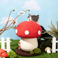 Miniatyrbild 5 av 5: Svampskrapa för katt, sisalrepssvampkattträd med dinglande minisvampar för katt - Flerfunktionell vertikal stor svampklo（34X28cm）