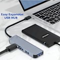 Miniatyrbild 5 av 5: USB 3.0-hubb, 4-portars ultraslim USB 2.0-datahubb för Macbook, Mac Pro/Mini, iMac, Surface Pro, XPS, bärbar dator, externa hårddiskar