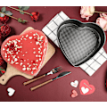 Miniatyrbilde 4 av 5: 2 stk hjerteformet springformform 9 tommer nonstick hjerte ostekakeform, stor hjertekakeform, valentinsdagsbaking