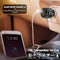 Miniatyrbillede 3 af 5: Bluetooth FM-senderadapter, QC3.0 USB trådløs billaderadapter, dobbelt USB-dongle, LED-display, til iOS og Android