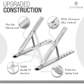 Miniatyrbillede 3 af 5: Foldbar bærbar aluminium bærbar computer stand | Skrivebordsstand med 6 niveauer højdejustering | Kompatibel til 11,6”/13,3 tommer bærbare computere notebooks（Sølv） silver
