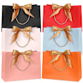 Miniatyrbillede 1 af 5: Pcs Gaveposer, Gaveposer i Papir med Sløjfebånd, Elegante Papirsposer til Fødselsdag, Bryllup, Dimission, Enkle DIY Gaveposer, 28 x 20 x 10 cm (6 Farver)