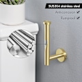 Miniatyrbillede 5 af 5: Toiletpapirholder i børstet guld til badeværelset, vægmonteret toiletpapirholder i SUS304 rustfrit stål, guld