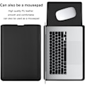 Miniatyrbillede 5 af 5: PU Læder Laptop Sleeve til MacBook Air 15 tommer A2941 M2 Chip, Indvendig Blød Plys Tykk Polstret Bærbar Rejse Notebook Taske Etui (Sort)