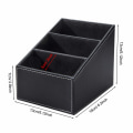 Miniatyrbild 2 av 5: Fjärrkontrollhållare organizer med 3 fickor, läder fjärrkontroller TV luftkonditionering bordshållare förvaringslåda med mockafoder, hållare