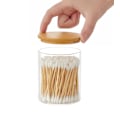 Miniatyrbillede 4 af 5: 2-pak Glas Q-tip Holdere med Bambuslåg - Apotekerglas til Vatrondeller/Pinde, Opbevaring til Badeværelsesbord