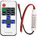Miniatyrbild 1 av 5: Monokrom LED-listdimmer med RF trådlös fjärrkontroll 5-24V 12A LED-listdimmerkontroller för 2-stifts SMD 5050 3528 enfärgad LED-list