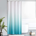 Miniatyrbillede 1 af 5: Bruseforhæng tekstil anti-skimmel vandtæt vaskbart badeforhæng lavet af polyesterstof hvid til akvamarin smal 120x200cm light blue 120*200cm