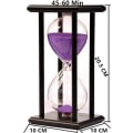 Miniatyrbild 2 av 4: 45 minuters timglas klocka 45 min hem dekoration timglas timer kontor prydnad timglas träram timglas timer sandglas kökstimer lila 45 Minute