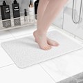 Miniatyrbillede 3 af 5: Skridsikker bademåtte med fodskrubber - 61 x 41 cm hurtigtørrende brusemåtte til badeværelse og hotel (hvid)