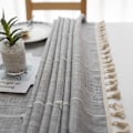 Miniatyrbillede 3 af 5: Simple Modern Stripes Dugdugdug Dugdugdug Bomuldslinned Elegant Dugdugdug Vaskbart Dugdugdug (Grå Striber, Rektangulær/Oval, 140x180cm) 55×170inch