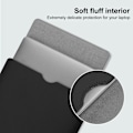 Miniatyrbillede 2 af 5: PU Læder Laptop Sleeve til MacBook Air 15 tommer A2941 M2 Chip, Indvendig Blød Plys Tykk Polstret Bærbar Rejse Notebook Taske Etui (Sort)