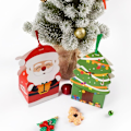 Miniatyrbilde 4 av 5: 20 stk Julegodteribokser for gaver 3D Søt Julenissen Bærbare Julekake Gavebokser for Ping An Frukt Håndtak Papp (Rød)