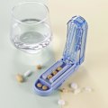 Miniatyrbilde 2 av 5: Multippel pilledeler, justerbar pillekutter, rustfritt stål kutteblad og bladvern, med nøyaktig pillejustering (blå)