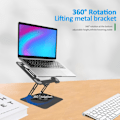 Miniatyrbilde 5 av 5: Bærbar PC-stativ med 360° roterende base, justerbart ergonomisk stativ (svart) Black