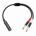 Dubbel 6,35 mm hane till 1/4\" stereo hona Y-splitter adapterkabel