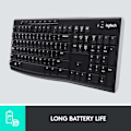 Miniatyrbild 3 av 7: K270 Trådlöst tangentbord för Windows, fullstorlek, numeriskt tangentbord, 8 multimedieknappar, 2 års batteritid, kompatibel med PC, bärbar dator